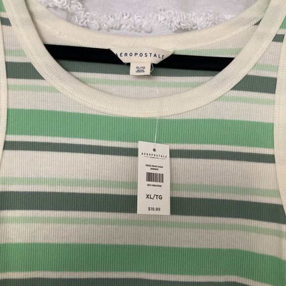 3/$10 SALE Green Striped Maxi Tank Dress NWT - Picture 2 of 3